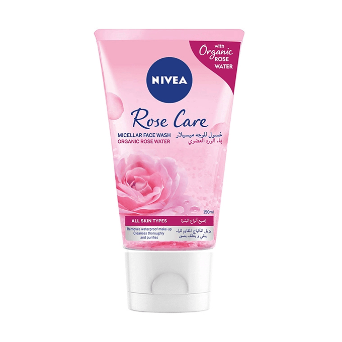 نيفيا غسول للوجه ميسيلار يزيل المكياج بماء الورد العضوي 150 مل NIVEA
