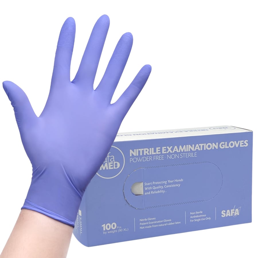 قفازات نتريل 100 قفاز مقاس safa med L