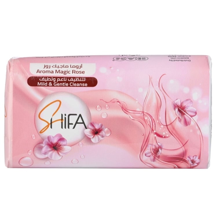 صابون جسم أروما ماجيك روز لتنظيف ناعم ولطيف 125 غرام 4 حبات SHIFA