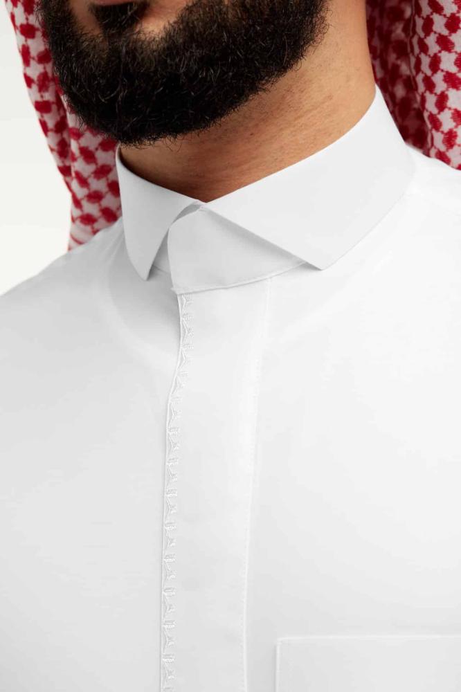 ثوب , زخرفات , ابيض , رجالي