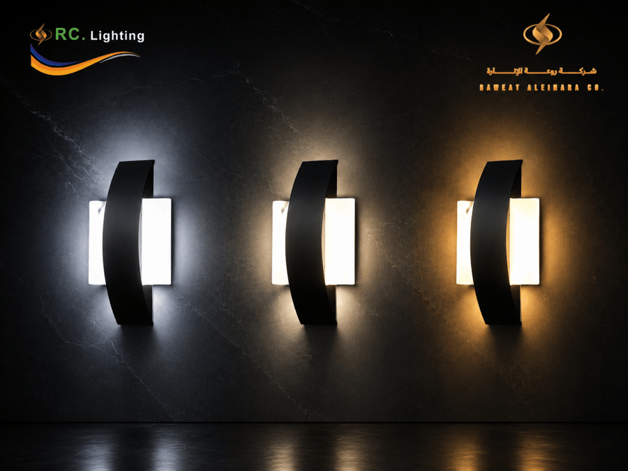 ابليك LED مربع أسود 3 ألوان من RC Lighting
