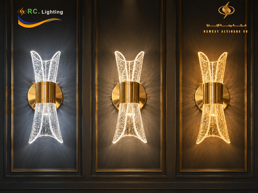 ابليك LED ذهبي سكري 3 ألوان من RC Lighting