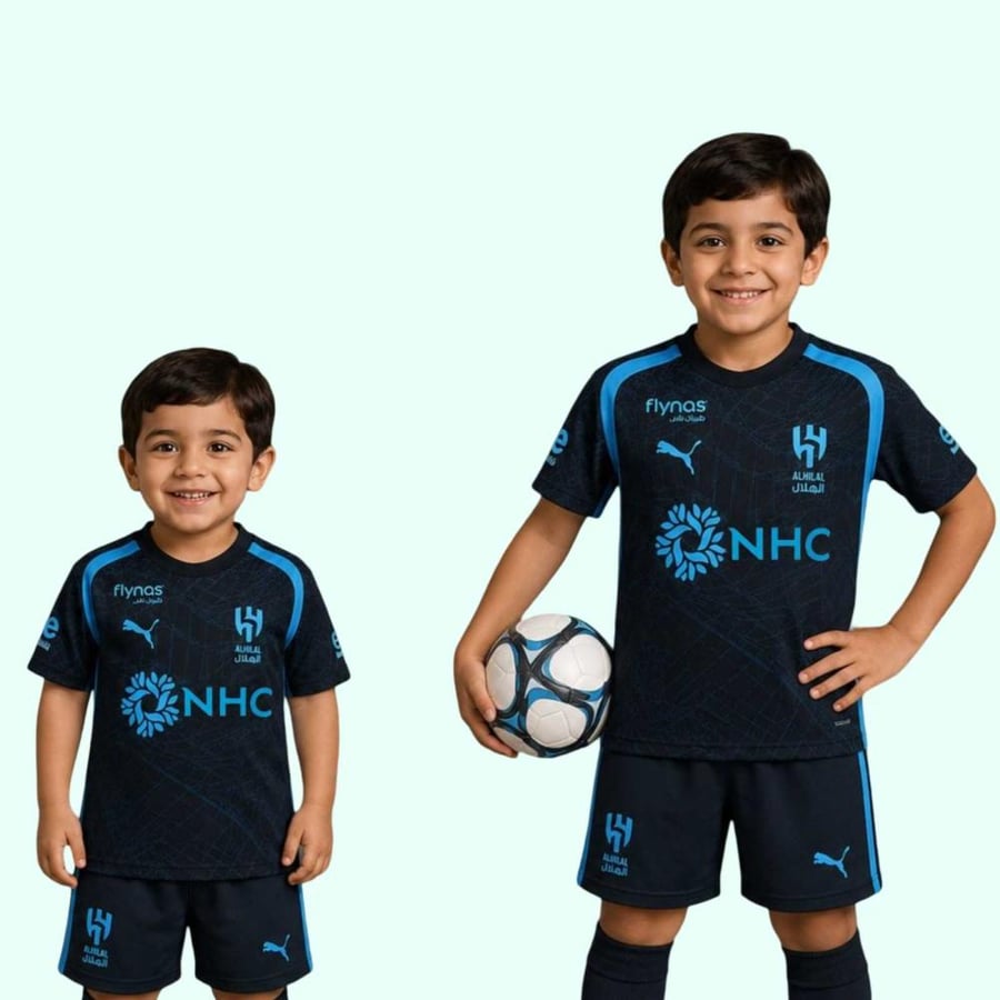 طقم تمارين نادي الهلال السعودي الكحلي مقاس اطفال 2027