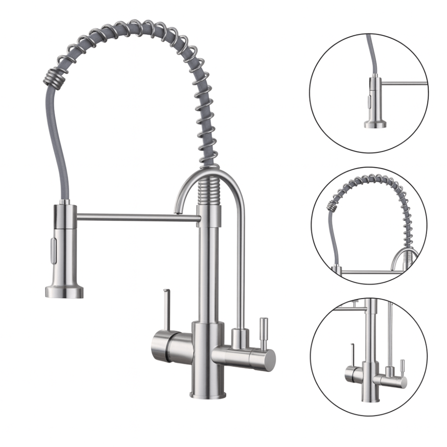 Kitchen blender, two outlets, chrome, Rassoor, German