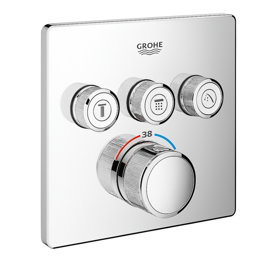 وجه خلاط دش مخفي مربع كروم سمارت بوكس جروهي GROHE