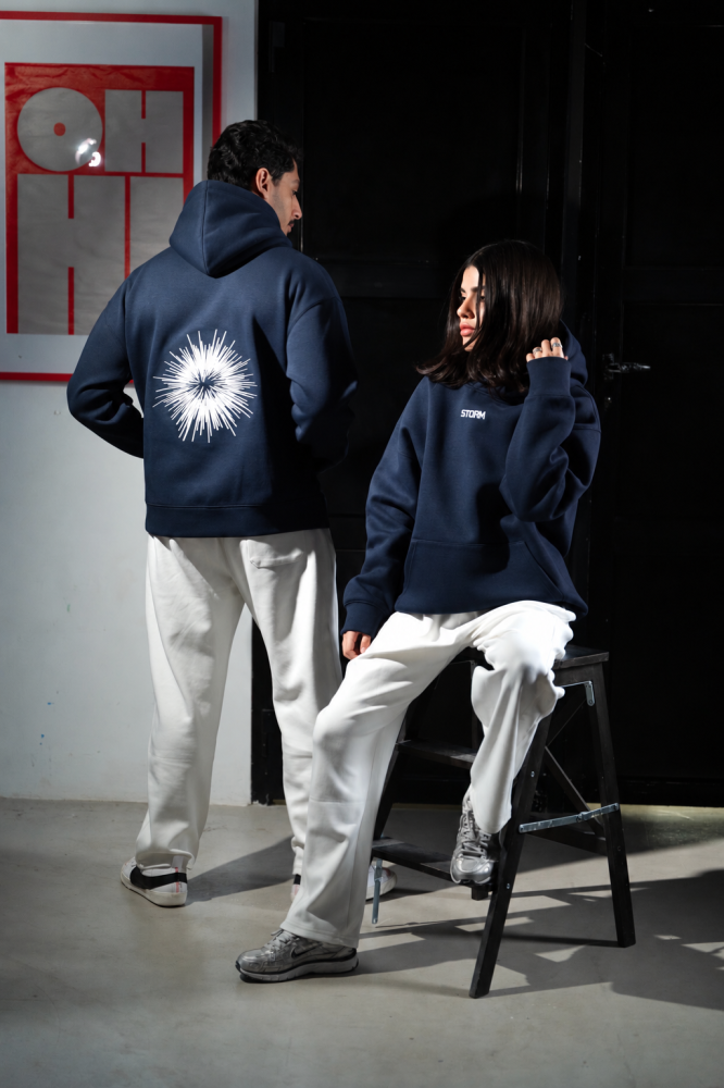 بلوفر كحلي كاب مفرد -  Dark blue hoodie