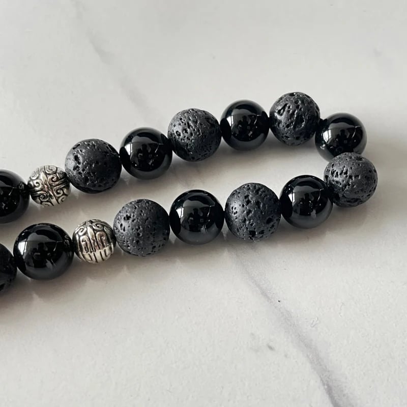 Tasbih الرجال الحمم الحجر مع العقيق الأسود التركية نمط مصلاة للمسلمين الخرز سوار رمضان عيد هدية الإسلامية misbaha الرجال مسبحة