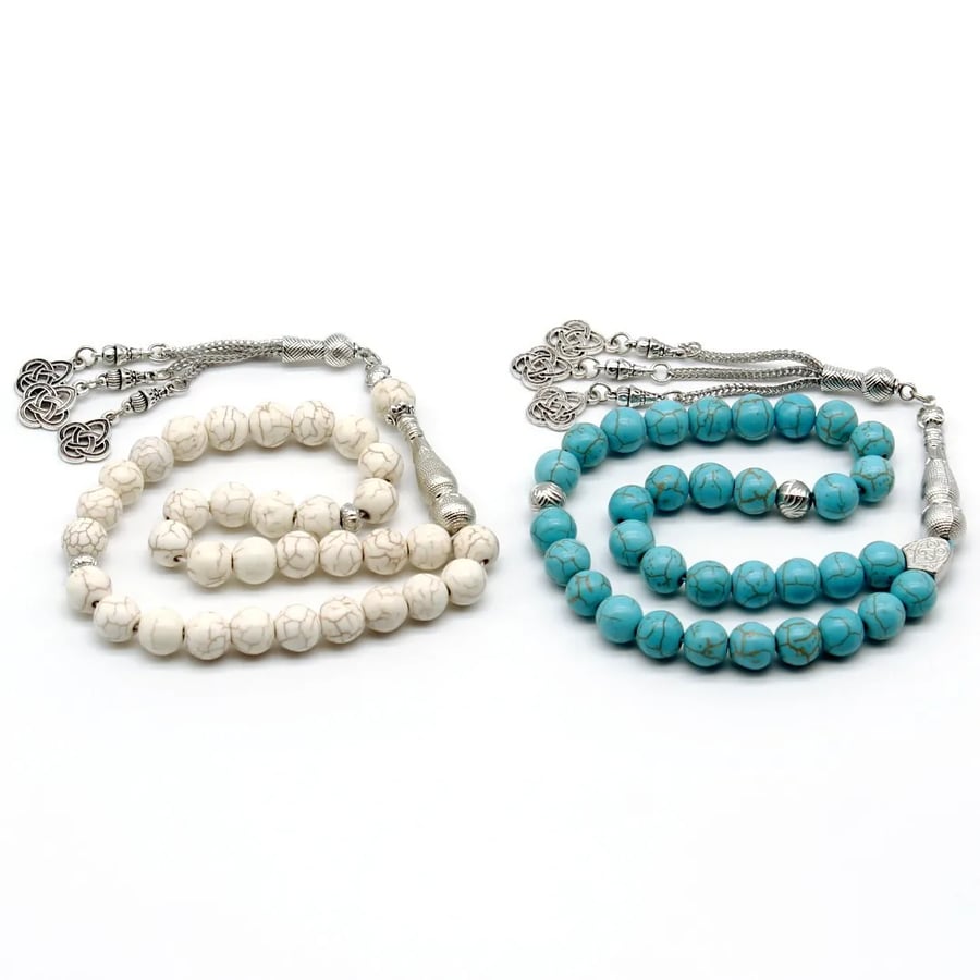 سبحة حجر طبيعي 10 / 33 خرزة