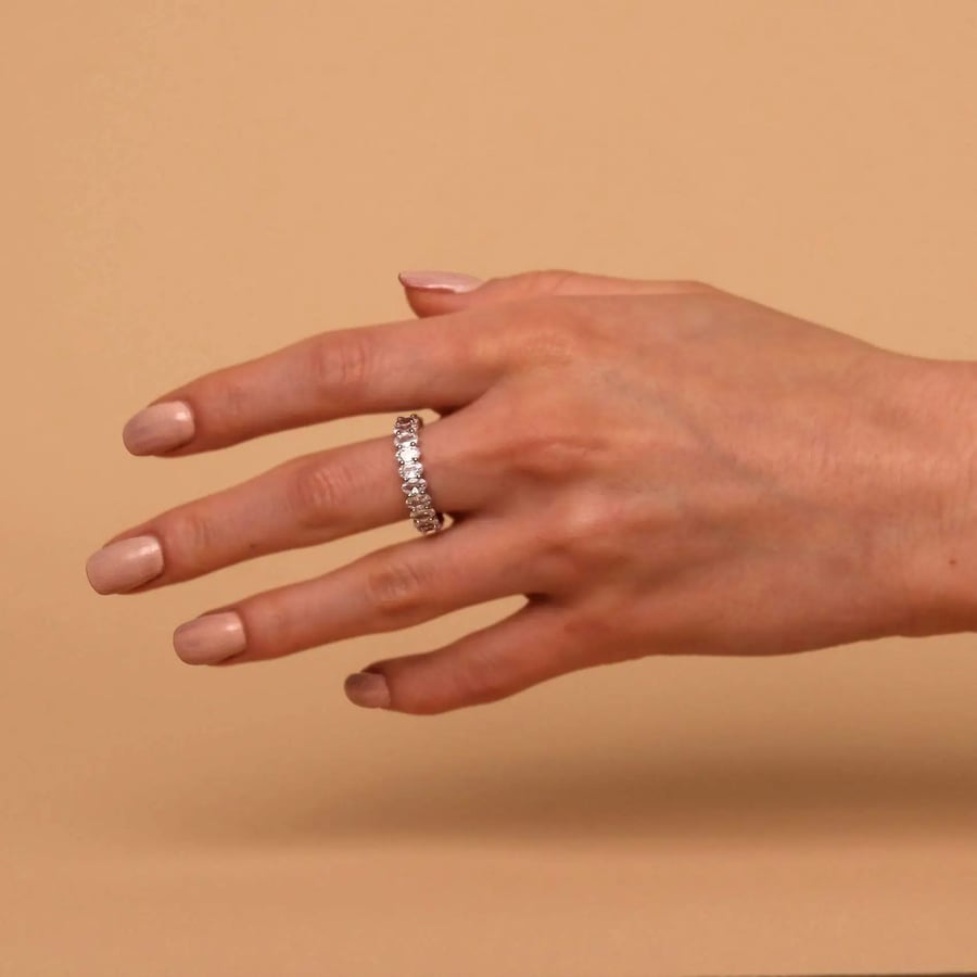 خاتم بيضاوي ذهب مطلي 14K
