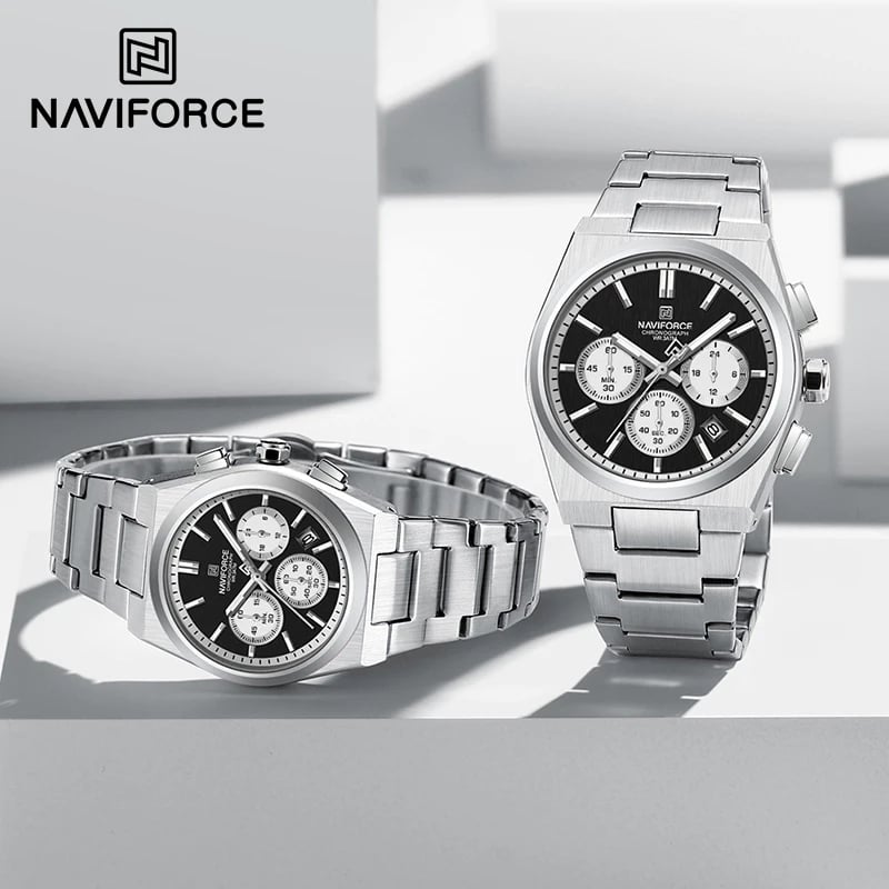 ساعة زوجية NAVIFORCE فولاذ مقاوم للماء
