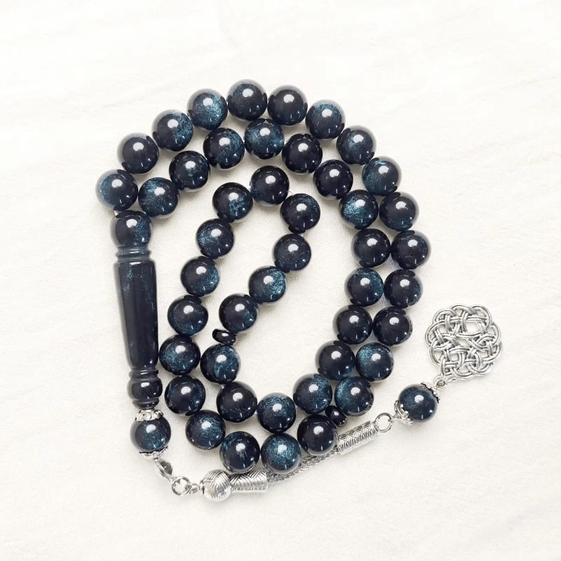 مسبحة إسلامية 10 ملم 45 أكريليك تقليد شمع العسل ضوء النجوم سوار أذن واحد TASBIH ، مسبحة صلاة في الشرق الأوسط