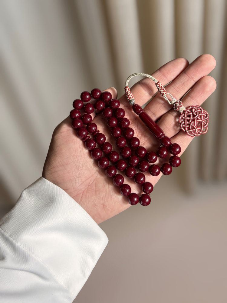 سبحة بكلايت عنابي طربزونة نحاس