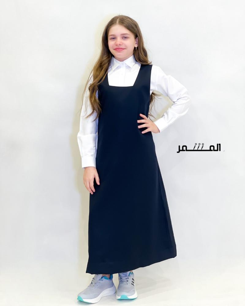 مريول كحلي - ياقة مربعة