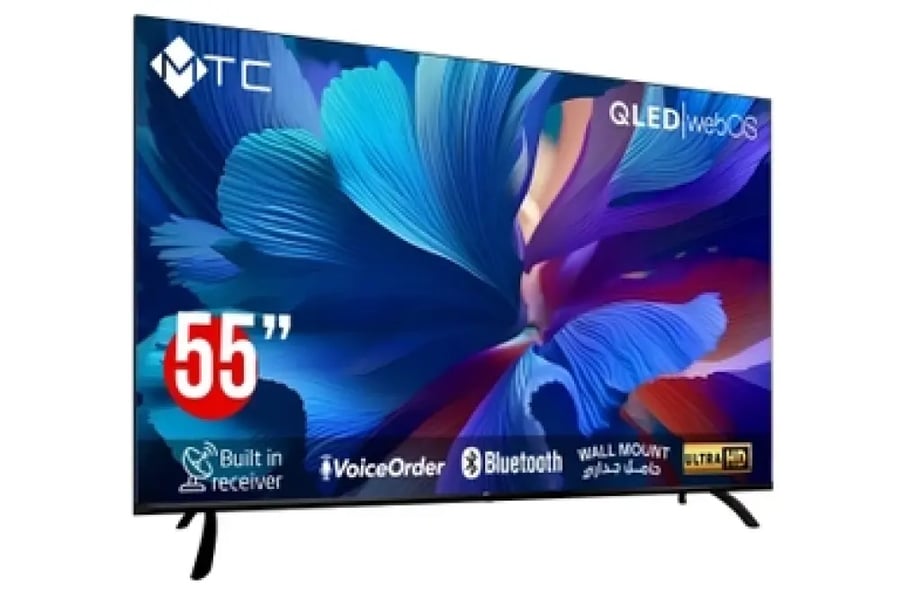 شاشة تلفزيون إم تي سي، 55 بوصة، QLED، UHD، ذكي WebOS، ريموت ماجيك - QMT55UH300WVWOS-UHD