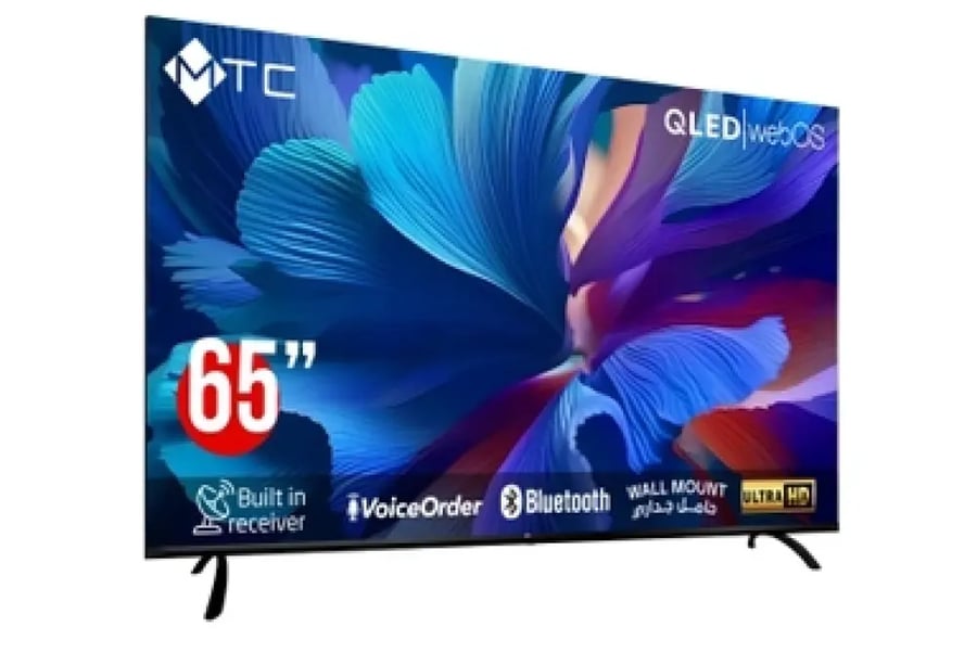 شاشة تلفزيون إم تي سي، 65 بوصة، QLED، UHD، ذكي WebOS، ريموت ماجيك - QMT65UH300WVWOS-UHD