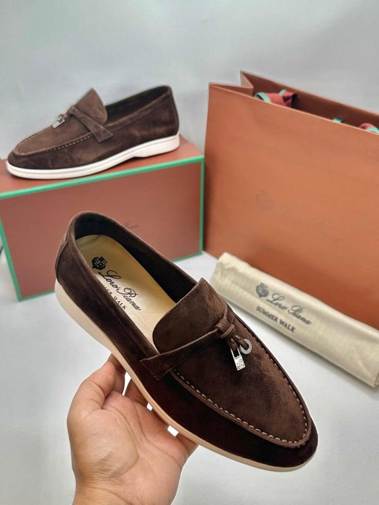 Loro Piana Summer Charms Walk Loafers DARK BROWN