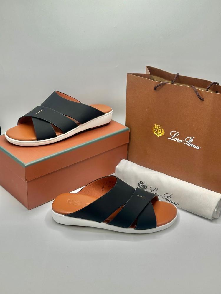 Loro Piana Leather Sandals Black