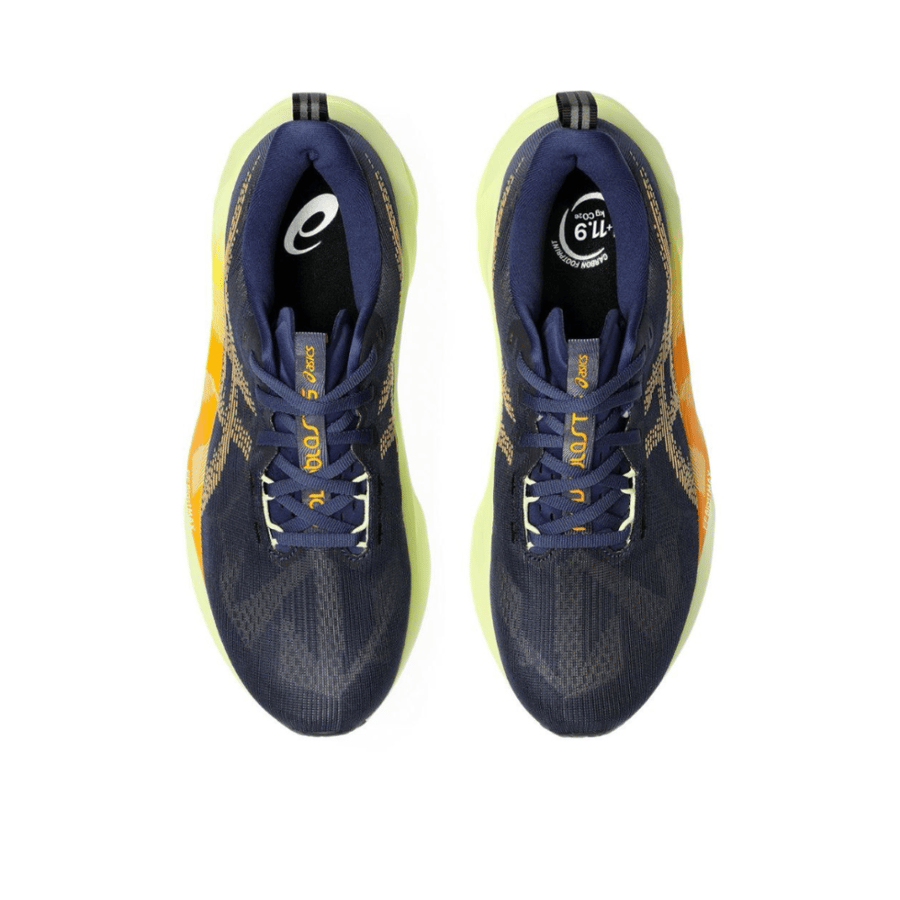 ASICS NOVABLAST- Navy Blue with green and orange