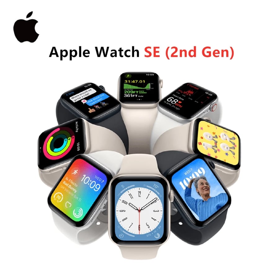 Apple Watch SE الجيل الثاني أصلية – علبة ألمنيوم مع سوار رياضي 40/44مم