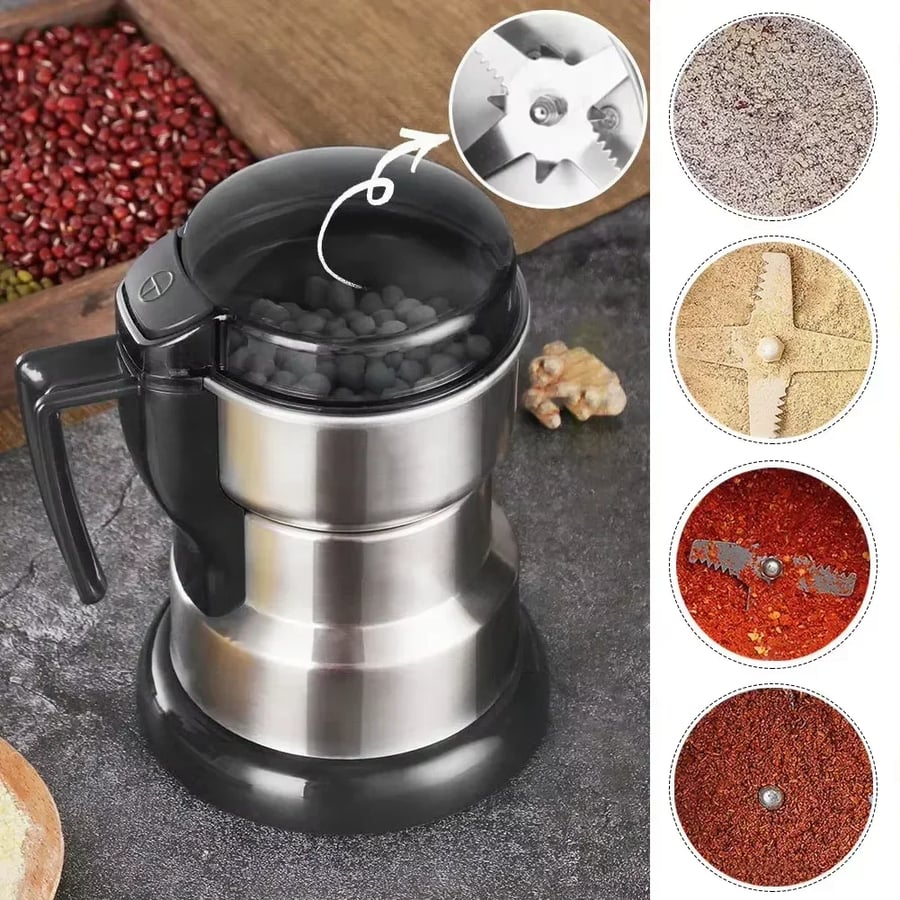 مطحنة قهوة كهربائية محمولة متعددة الأغراض من الفولاذ المقاوم للصدأ