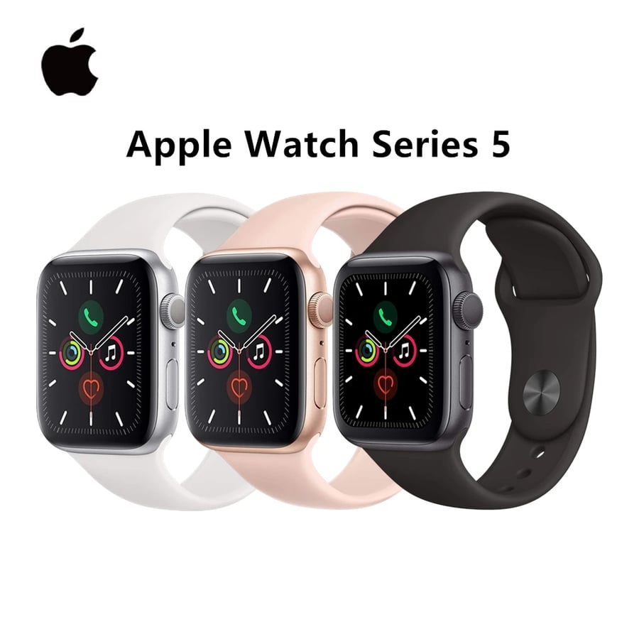 ساعة أبل Apple Watch Series 5 – 40/44مم ألمنيوم GPS مع سوار رياضي