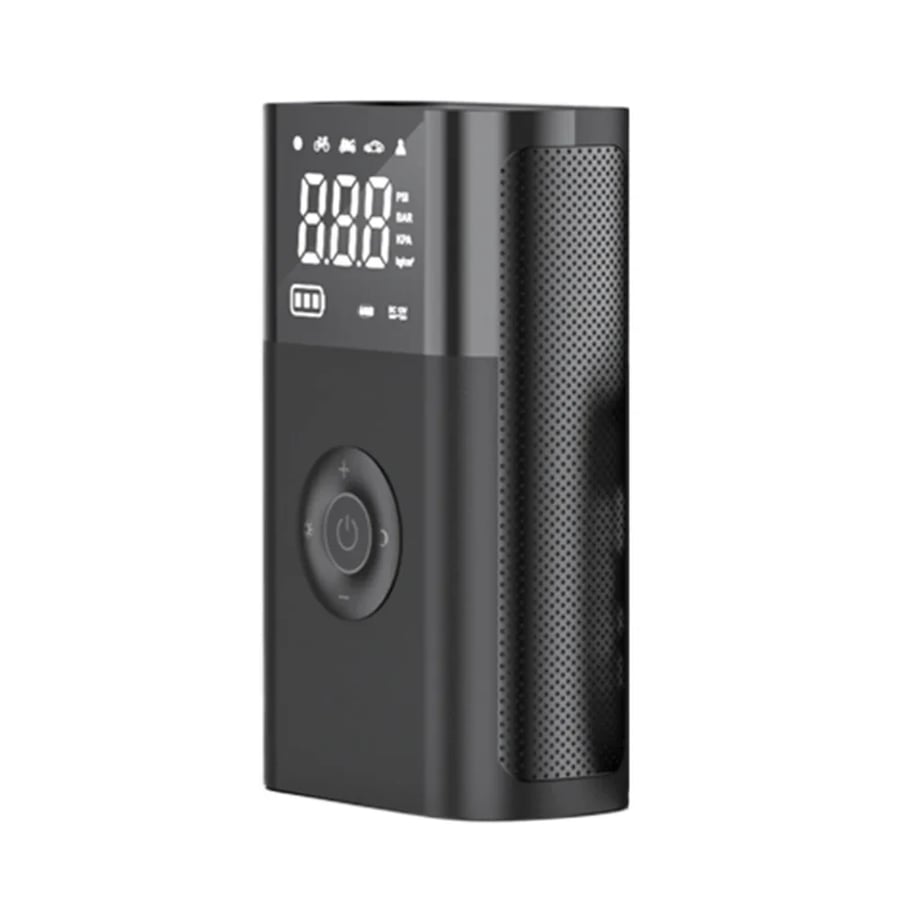 منفاخ إطارات رقمي محمول مع ضوء LED وشحن USB-C