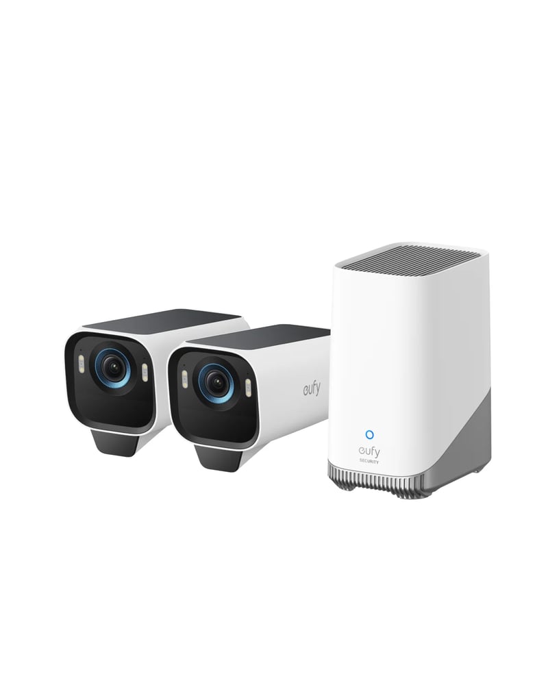 كاميرا EufyCam S3 Pro 4K – طقم 2 كاميرا خارجية تعمل بالطاقة الشمسية مع رؤية ليلية ملونة