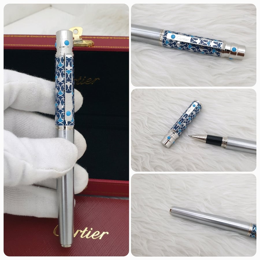 قلم كارتير R de Cartier – أزرق وفضي.