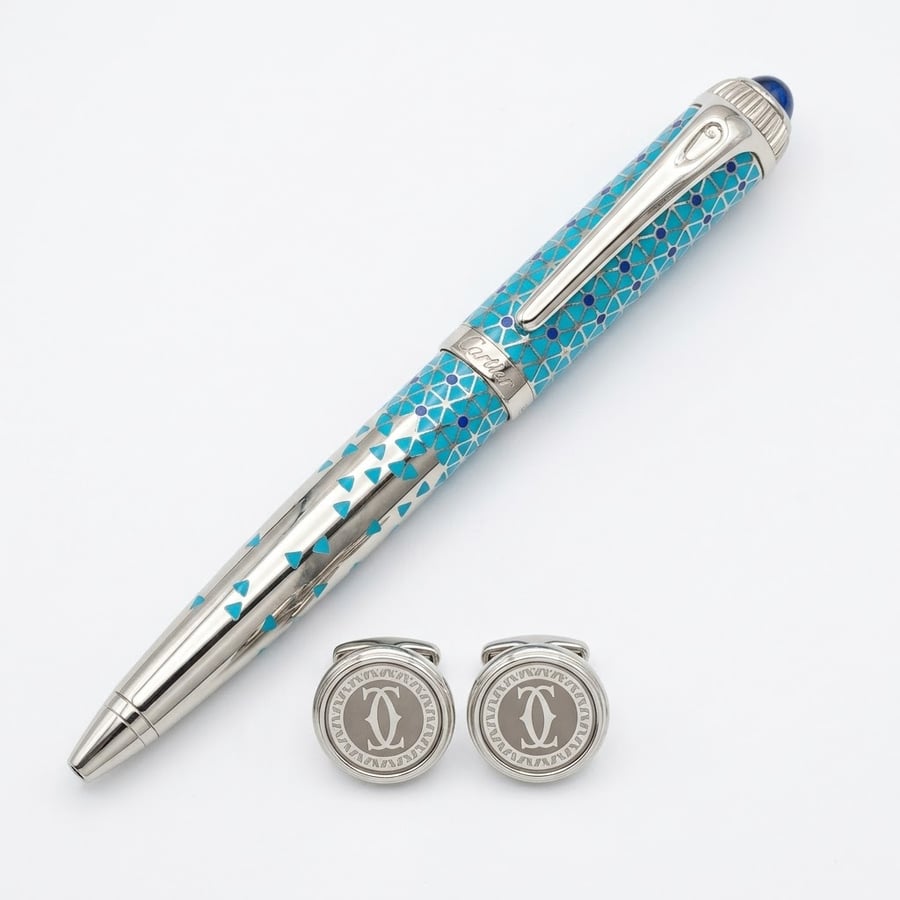 قلم وكبك كارتير باشا الفاخر (Cartier Pasha Pen & Cufflinks Set)