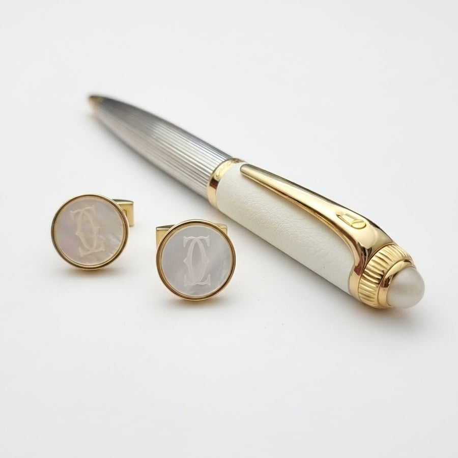 قلم وكبك كارتير باشا الفاخر (Cartier Pasha Pen & Cufflinks Set