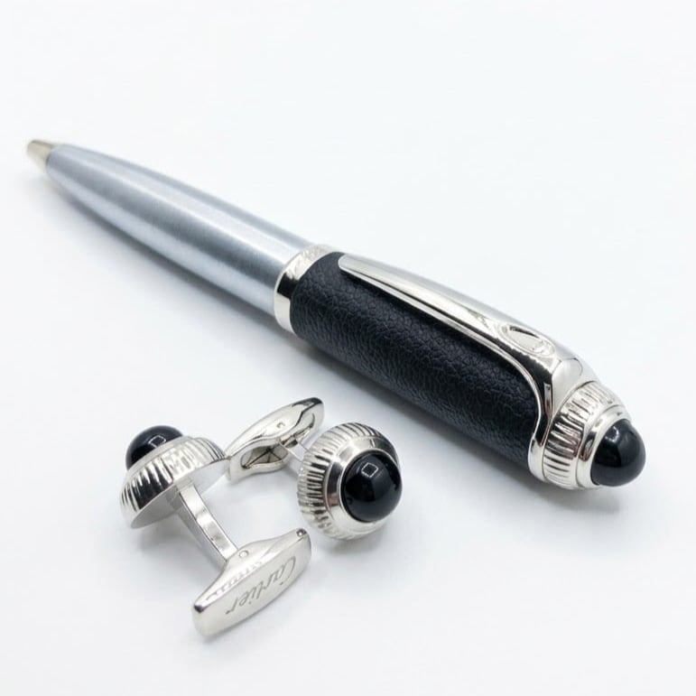 قلم وكبك كارتير باشا الفاخر (Cartier Pasha Pen & Cufflinks Set