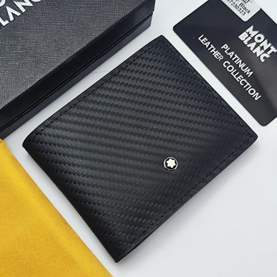 محفظة مون بلان رجالية فاخرة - بنقشة ألياف الكربون (Montblanc Platinum Collection)