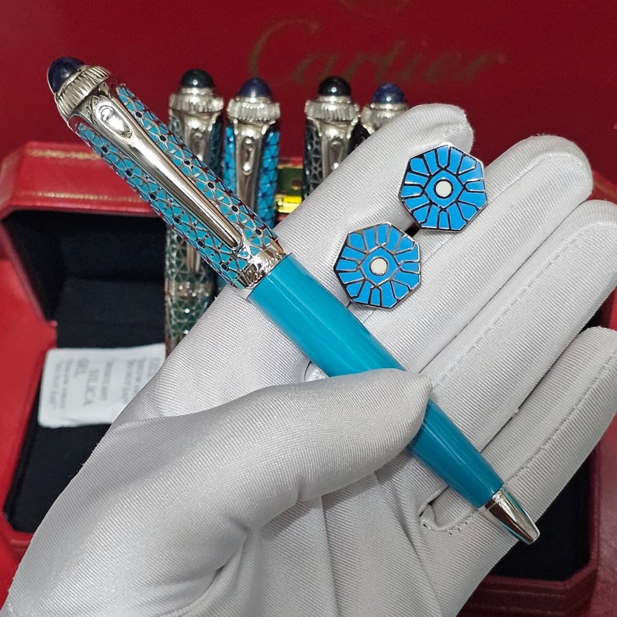 قلم وكبك كارتير باشا الفاخر (Cartier Pasha Pen & Cufflinks Set)