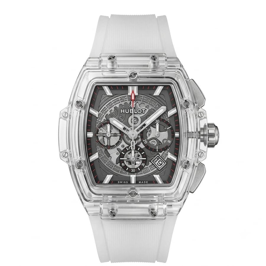 ساعة هوبلو (Hublot) رجالية تصميم شفاف