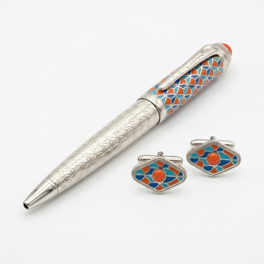 قلم وكبك كارتير باشا الفاخر (Cartier Pasha Pen & Cufflinks Set)