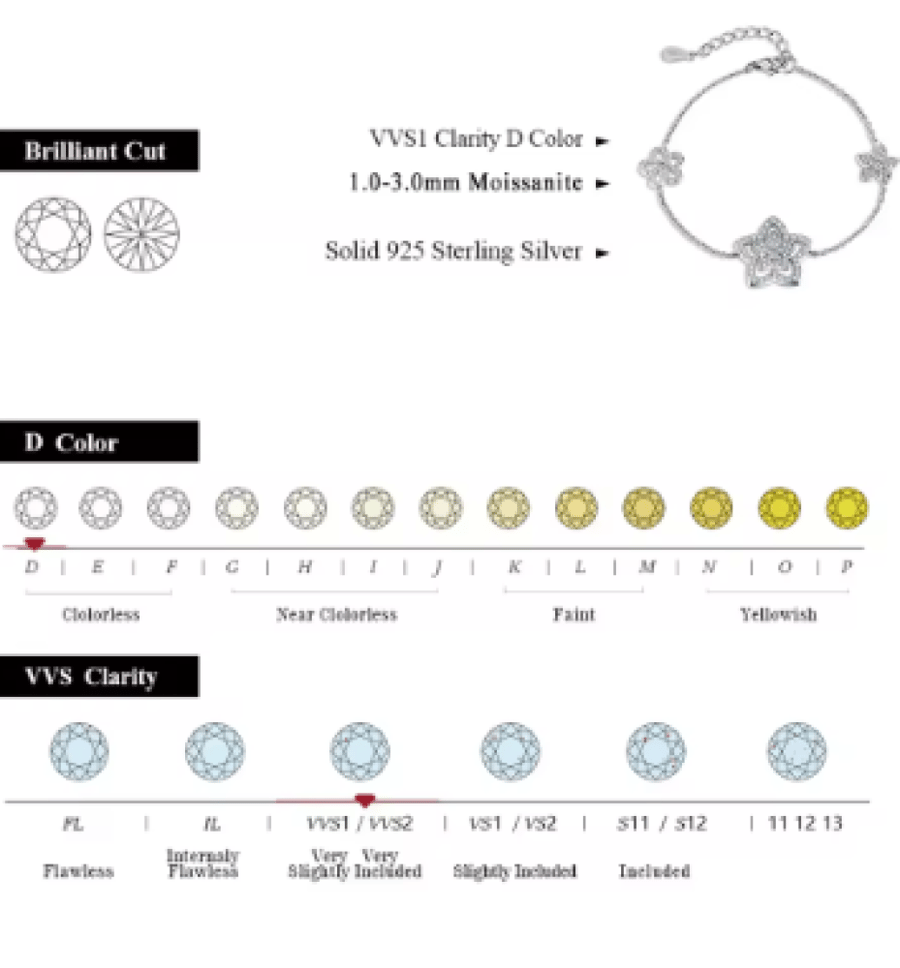 Moissanite bracelets complete for women