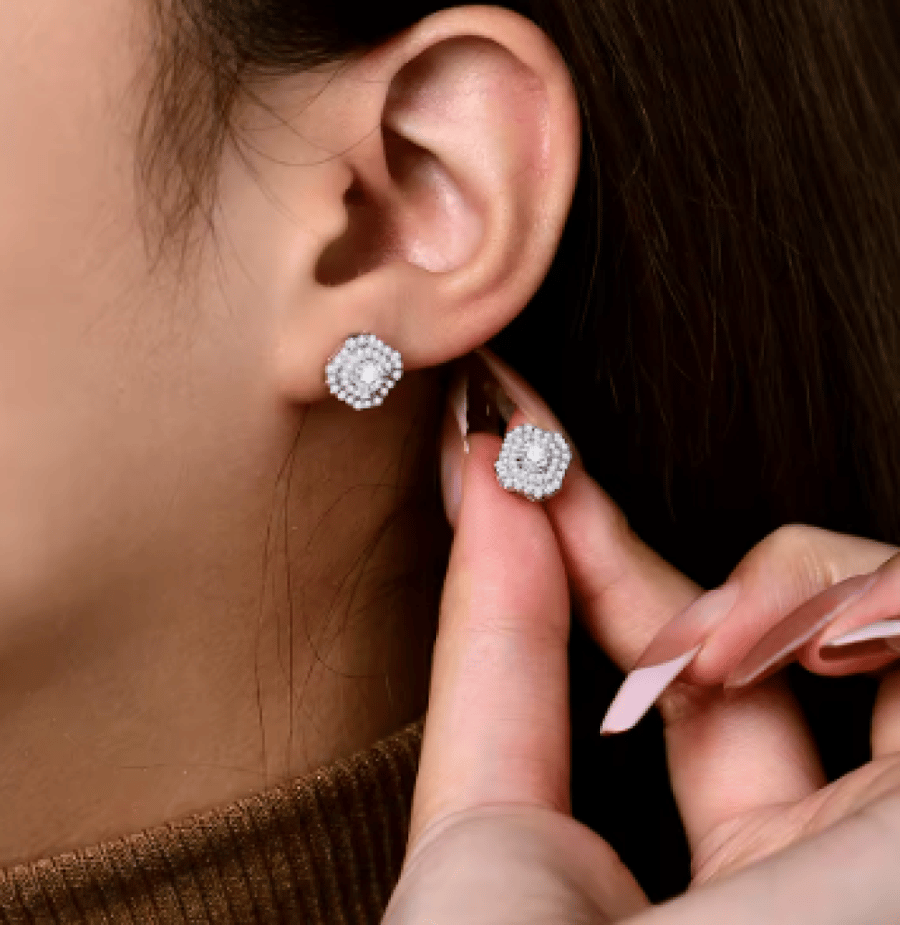 أقراط Mintybox-Moissanite للنساء