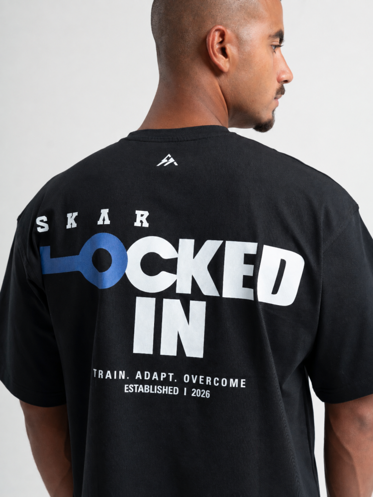 تيشيرت أوفرسايز Locked In — أسود | Locked In Oversized Tee — Black