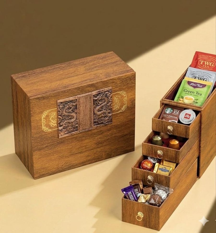 A luxurious box made of reinforced, high-quality treated cardboard