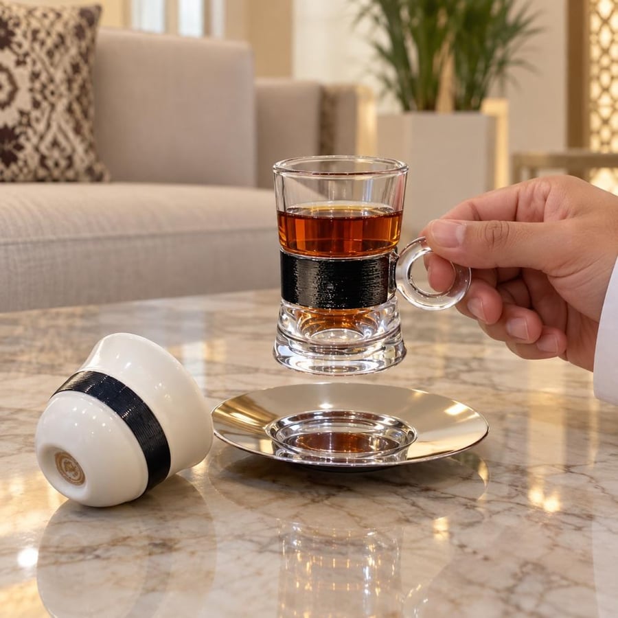 طقم ضيافة شاي وقهوة 36 قطعة بتصميم عصري
