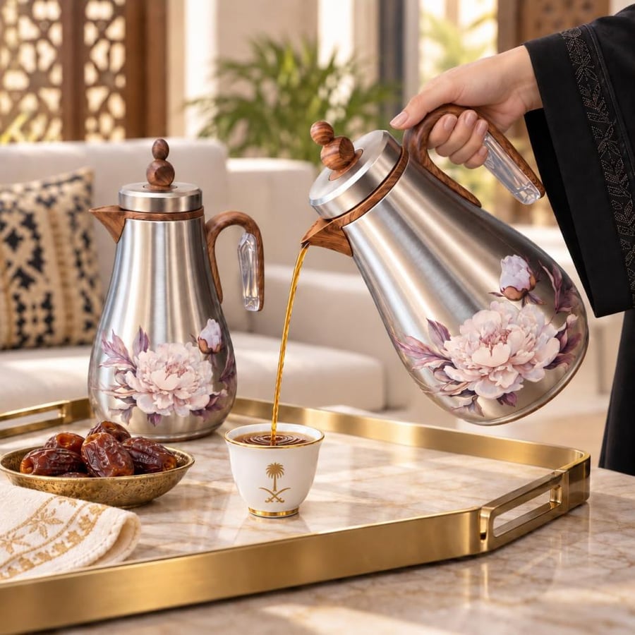 طقم ترامس شاي وقهوة الهبة 1+1لتر
