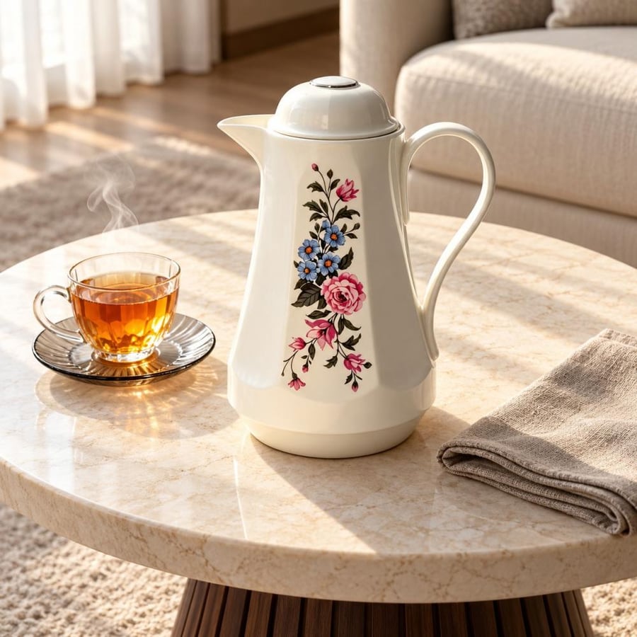 ترمس قهوة كلاسيكي برسمة ورود