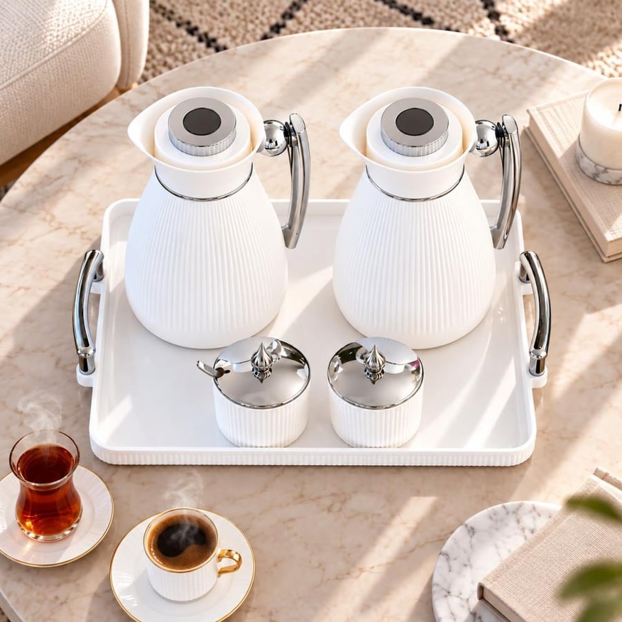 طقم ترامس وسكريات بتصميم مضلع مميز