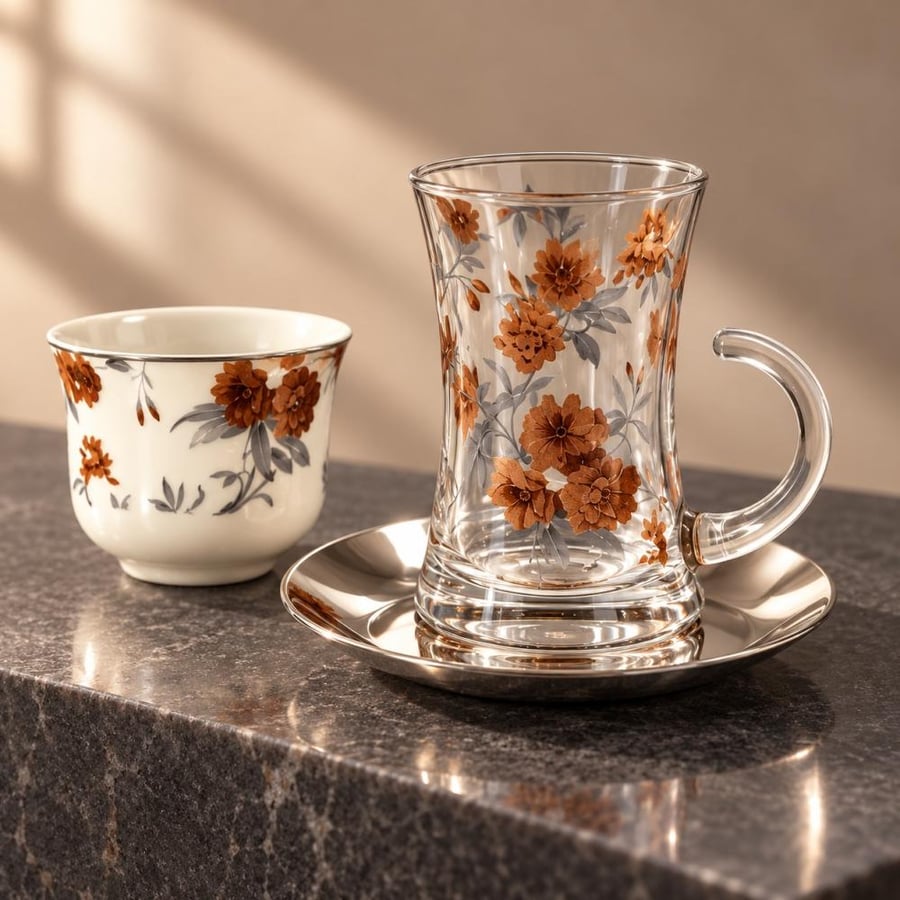 طقم كاسات وفناجين الهبة الفاخر 36 قطعة