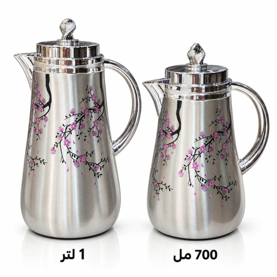 طقم ترامس ستانلس ستيل فندي بنقوش أغصان الكرز
