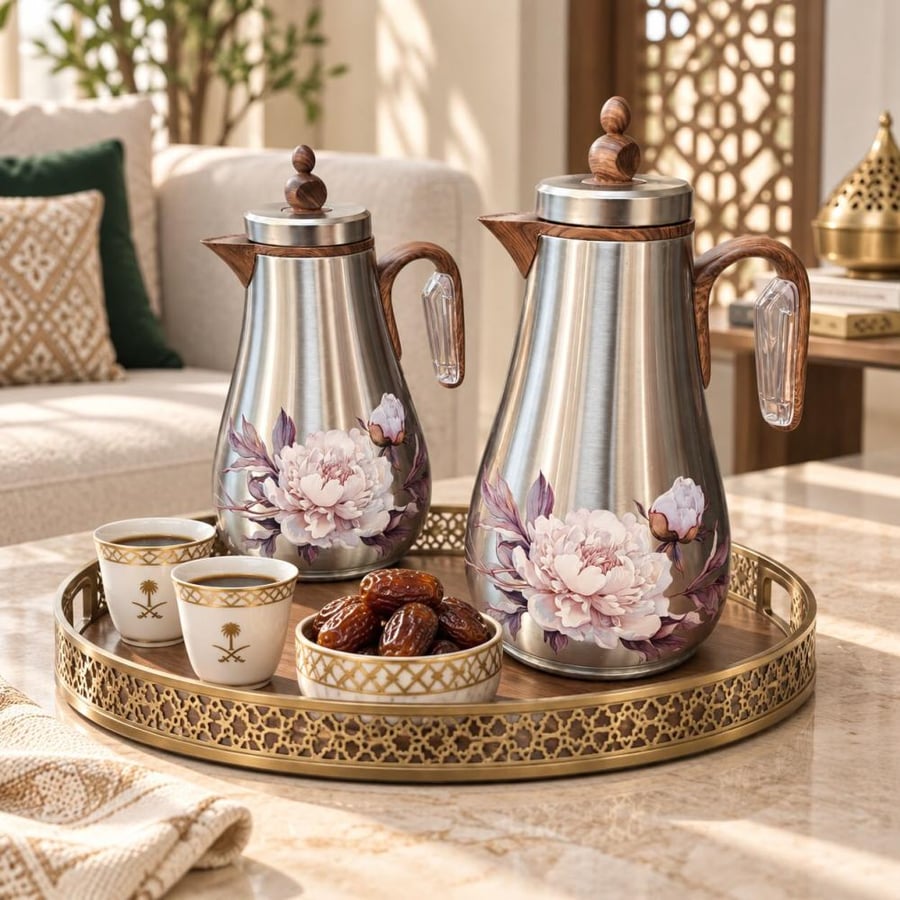 طقم ترامس شاي وقهوة الهبة 1+1لتر