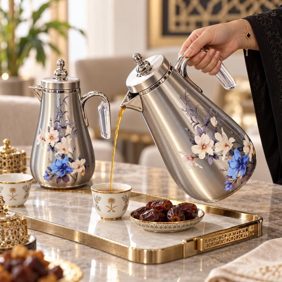 طقم ترامس شاي وقهوة الهبة 1+1لتر