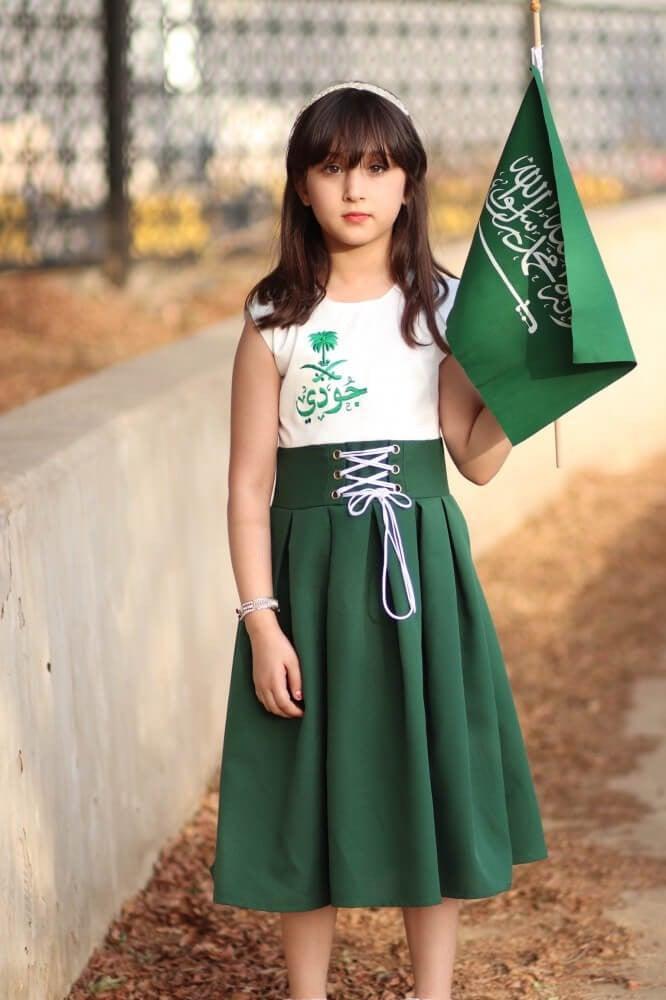 فساتين بنات اليوم الوطني السعودي