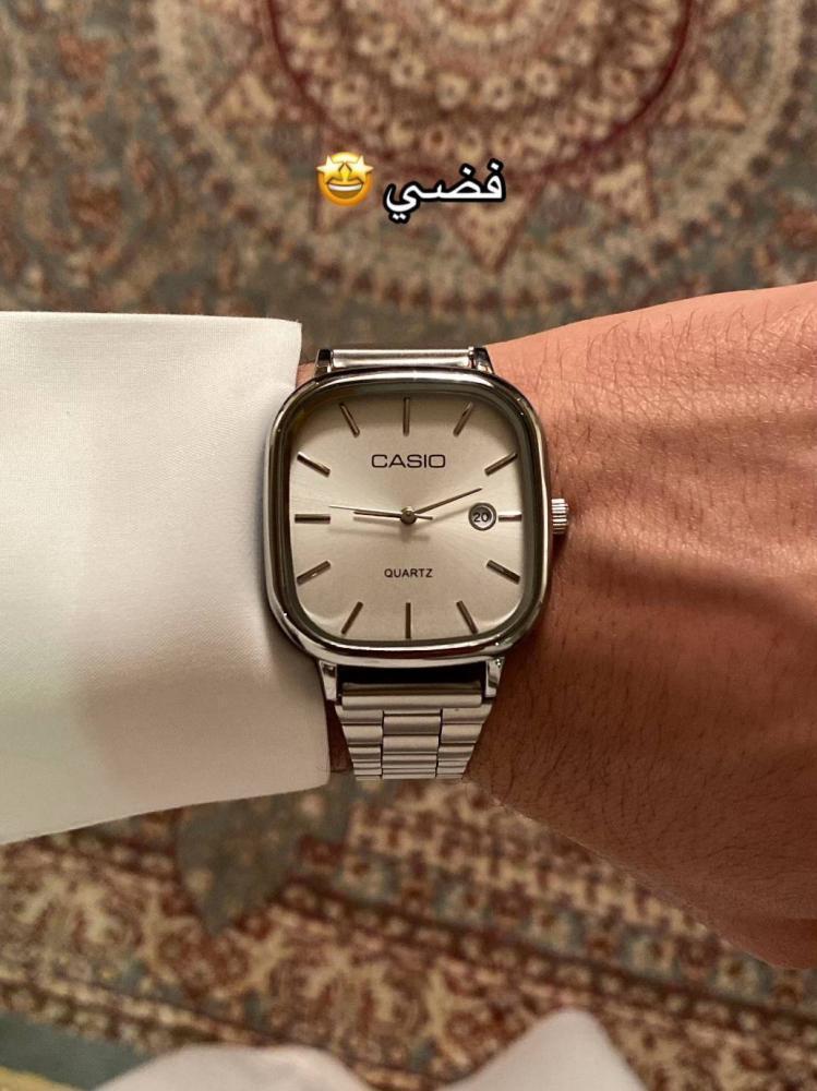 ساعة كاسيو فضي ساعة كاسيو رسمية أنيقة للرجال