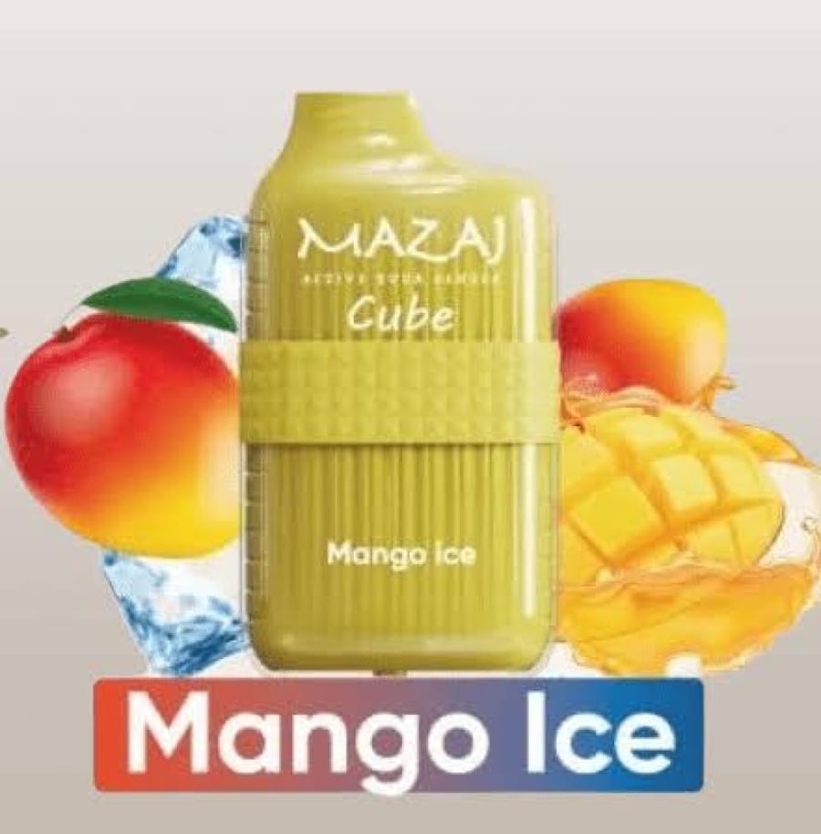 سحبة مزاج كوبي 6000 موشة مانجو آيس MAZAJ Cube 6000 PUFFS MANGO ICE